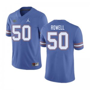 Men's Florida Gators #50 Tanner Rowell NCAA Jordan Brand Blue Authentic Stitched College Football Jersey RCY5362LP